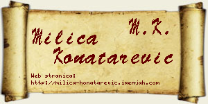 Milica Konatarević vizit kartica